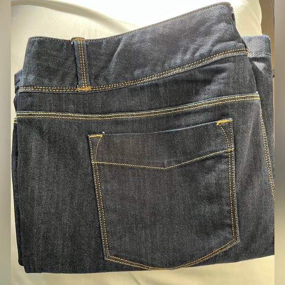 Lands End Mid Rise Wide Leg Dark Wash Jeans - Picture 2 of 10
